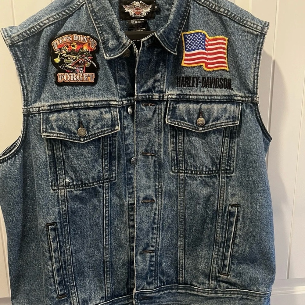 harley davidson jean vest xl men